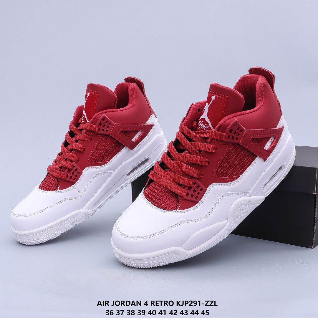 Women 2020 Air Jordan 4 Wine Red White - Click Image to Close